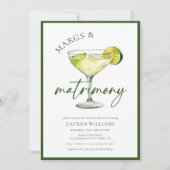 ウォーターカラーマルガリータカクテル&ライムブライダルシャワー 招待状 (正面)