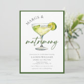 ウォーターカラーマルガリータカクテル&ライムブライダルシャワー 招待状 (スタンド正面)