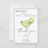 ウォーターカラーマルガリータサンキューブライダルシャワー サンキューカード (正面)