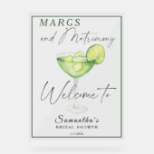 ウォーターカラーマルガリータブライダルシャワーへようこそ アクリルサイン (正面)