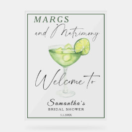 ウォーターカラーマルガリータブライダルシャワーへようこそ アクリルサイン