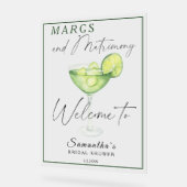 ウォーターカラーマルガリータブライダルシャワーへようこそ アクリルサイン (傾斜)