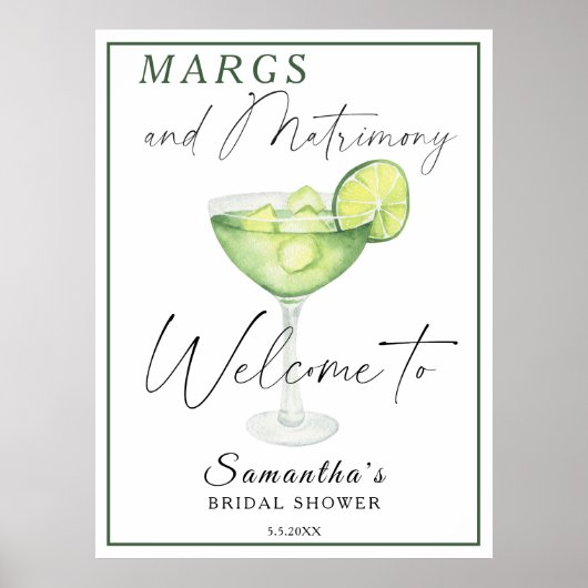 ウォーターカラーマルガリータブライダルシャワーへようこそ ポスター (正面)