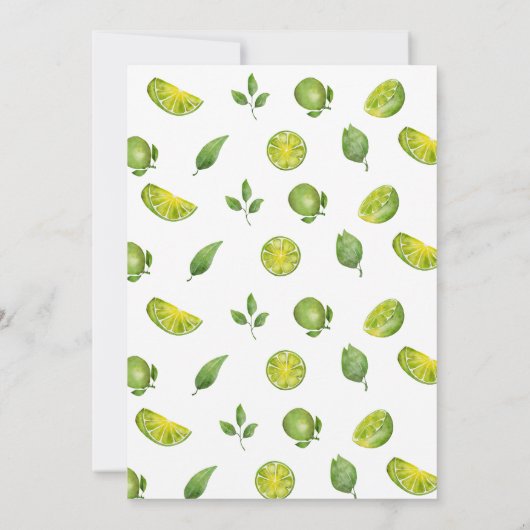 ウォーターカラーマルガリータライムブライダルシャワー 招待状 (裏面)