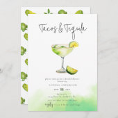 ウォーターカラーマルガリータライムブライダルシャワー 招待状 (正面/裏面)