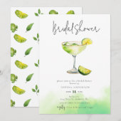 ウォーターカラーマルガリータライムブライダルシャワー 招待状 (正面/裏面)