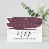 ウォーターカラーマルサラとゴールドのメニュー選択 RSVP カード (スタンド正面)