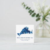 ウォーターカラーマルタスヴィネヤードマップ実在エステートスクエア スクエア名刺 (スタンド正面)