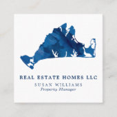 ウォーターカラーマルタスヴィネヤードマップ実在エステートスクエア スクエア名刺 (正面)