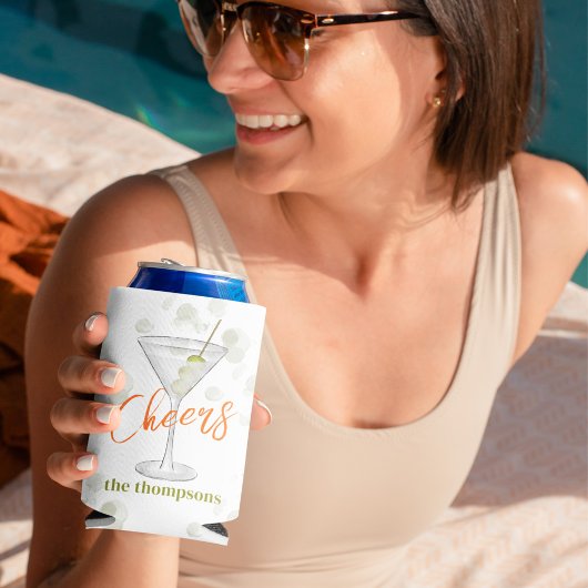 ウォーターカラーマルティニカクテルドリンクカスタム 缶クーラー