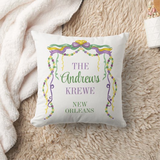 ウォーターカラーマルディグラスビーズ パーソナライズされた クッション (ブランケット)