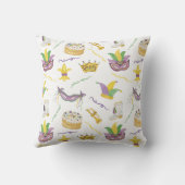 ウォーターカラーマルディグラスビーズ パーソナライズされた クッション (裏面)