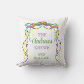 ウォーターカラーマルディグラスビーズ パーソナライズされた クッション (正面)