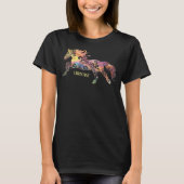 ウォーターカラーマンダラホースアートデザイン Tシャツ (正面)
