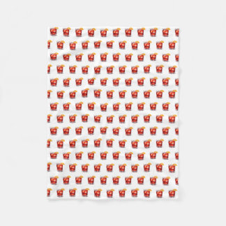 ウォーターカラーマンハッタンカクテルドリンク フリースブランケット