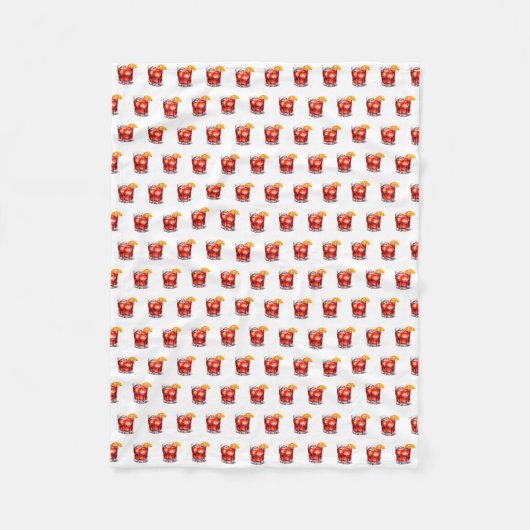 ウォーターカラーマンハッタンカクテルドリンク フリースブランケット (正面)