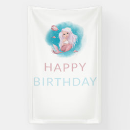 ウォーターカラーマーメイドの誕生日パーティー 横断幕