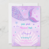 ウォーターカラーマーメイド招待状 招待状 (正面)