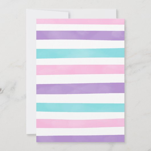 ウォーターカラーマーメイド誕生日招待状 招待状 (裏面)