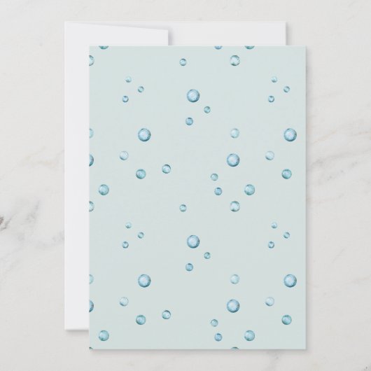 ウォーターカラーマーメイド誕生日 招待状 (裏面)