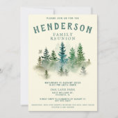 ウォーターカラーミスティウッドレトロ素朴ファミリー懇親会 招待状 (正面)