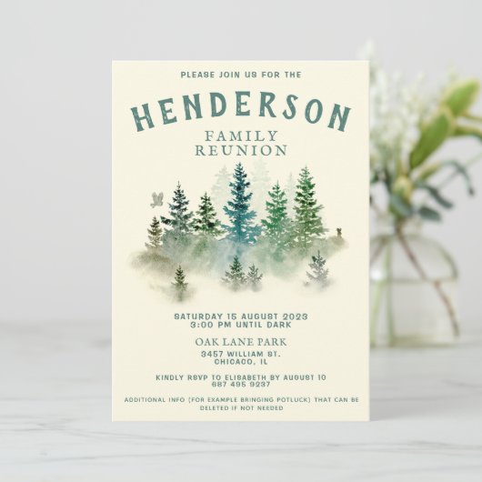 ウォーターカラーミスティウッドレトロ素朴ファミリー懇親会 招待状 (スタンド正面)