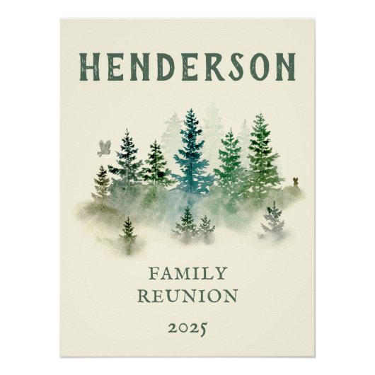 ウォーターカラーミスティウッドレトロ 素朴 ポスター (正面)