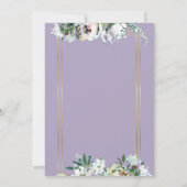 ウォーターカラーミッドサマーフローララベンダーブライダルシャワー 招待状 (裏面)