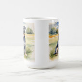 ウォーターカラーミニチュアシュナウザー – ドッグアートプリント コーヒーマグカップ (中央)