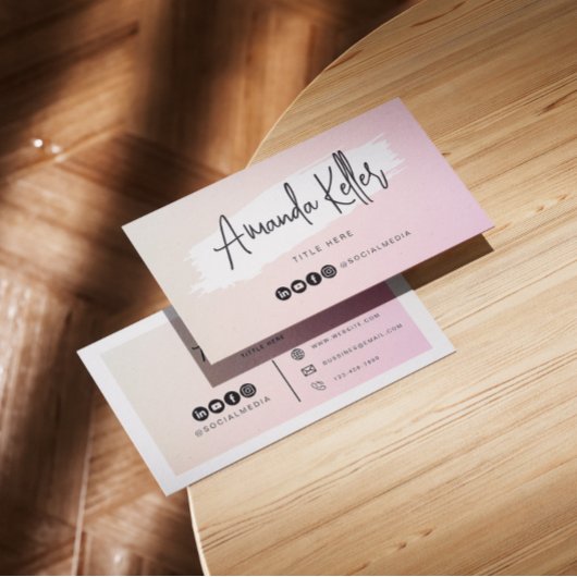 ウォーターカラーミニマルブシン 名刺