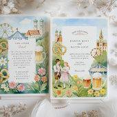 ウォーターカラーミュンヘンオクトーバーフェスト結婚式招待状 招待状