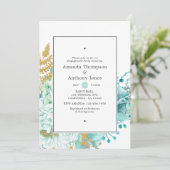 ウォーターカラーミントフローラ婚約パーティ 招待状 (スタンド正面)