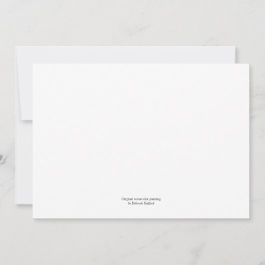 ウォーターカラーメイン魚釣りボート海オレンジグレー サンキューカード (裏面)