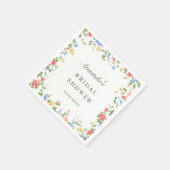 ウォーターカラーメドウワイルドフラワーボホブライダルシャワー スタンダードカクテルナプキン (角)