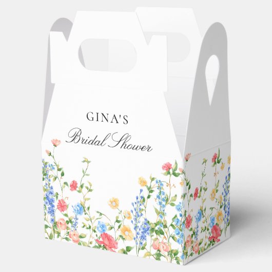 ウォーターカラーメドウワイルドフラワーボホブライダルシャワー フェイバーボックス (オープン)