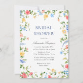 ウォーターカラーメドウワイルドフラワーボホブライダルシャワー 招待状 (正面)