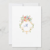 ウォーターカラーメドウワイルドフラワーボホブライダルシャワー 招待状 (裏面)