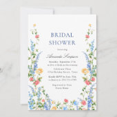 ウォーターカラーメドウワイルドフラワーボホブライダルシャワー 招待状 (正面)