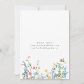 ウォーターカラーメドウワイルドフラワーボホブライダルシャワー 招待状 (裏面)