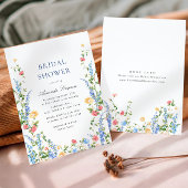 ウォーターカラーメドウワイルドフラワーボホブライダルシャワー 招待状