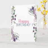 ウォーターカラーメドウ誕生日 カード (黄色い花)