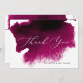 ウォーターカラーメロットレッドワインラグジュアリーサンキューカード 招待状 (正面/裏面)