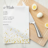 ウォーターカラーモスクワマレカスタムレシピ キッチンタオル (四つ折り)