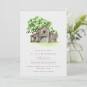 ウォーターカラーモダンバ素朴ン結婚式招待状 招待状 (スタンド正面)