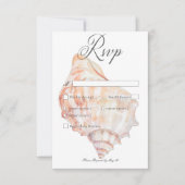 ウォーターカラーモダンパーム&ビーチシーンディナー 出欠カード (正面)