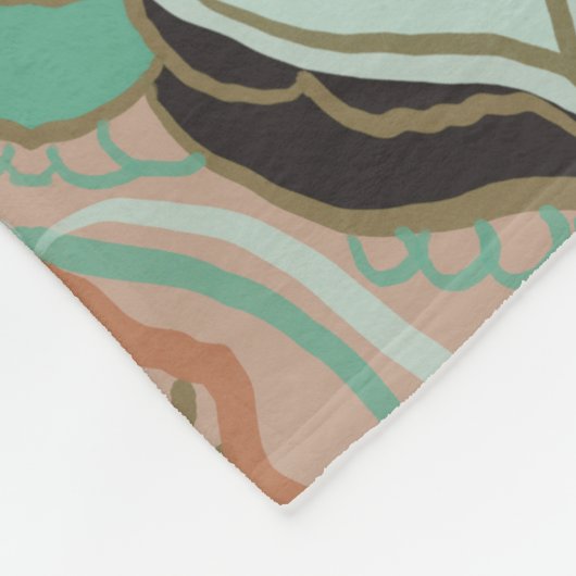 ウォーターカラーモロッコパステルパーソナライズされたフローラ フリースブランケット (角)