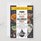 ウォーターカラーモンスターズハローウィンパーティ招待状 招待状 (正面)