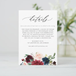ウォーターカラーモンステラのトロピカルな結婚式の詳細 エンクロージャーカード
