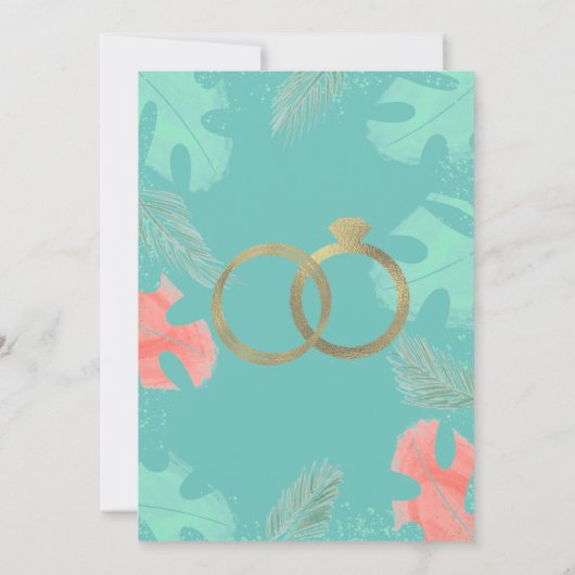 ウォーターカラーモンステラバチェロレッテウィークエンドゲタウェイ 招待状 (裏面)