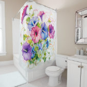 ウォーターカラーモーニンググローリー魔法 シャワーカーテン (インサイチュ)